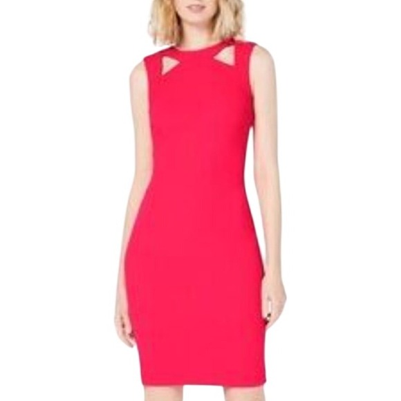 Calvin Klein Dresses & Skirts - Calvin Klein Women's Pink Sleeveless Sheath Dress Cutout Detail Size 4 NWT $